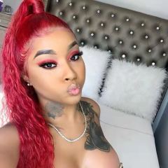 Red Wigs Water Wave Wig Synthetic Wig High Temperature Fiber Wig