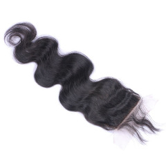 Black 100% Human Hair Closure Body Wave HD Lace Closure
