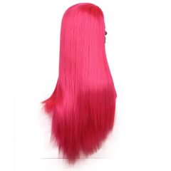 Shocking Hot Pink Synthetic Straight Lace Front Wigs