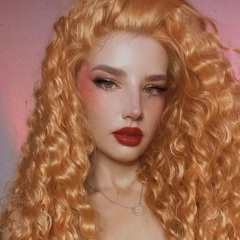 Light Orange Wigs Curly Wave Hair Synthetic Wig High Temperature Fiber Cosplay Wig