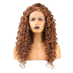 Brown Kinky Curly Lace Front Wigs Cosplay Synthetic Wig