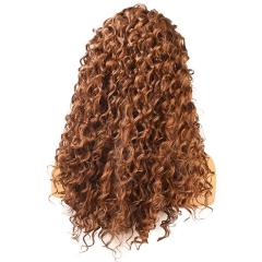 Brown Kinky Curly Lace Front Wigs Cosplay Synthetic Wig