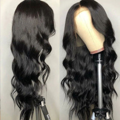 Black Body Wave HD Transparent Lace Frontal Wig Pre Plucked Human Hair Lace Wig
