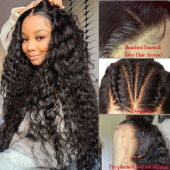 Water Wave Human Hair Wig HD Lace Front Wig with Baby Hair