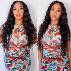 Natural Color HD Lace Front Wig Natural Color Deep Wave Human Hair Wig