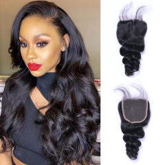 Loose Wave 4x4 HD Lace Closure Free Part Human Hair Closure