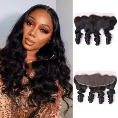 Loose Deep Wave Black 13x4 HD Lace Closure Straight HD Lace Frontal 100% Human Hair Closure