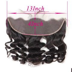 Loose Deep Wave Black 13x4 HD Lace Closure Straight HD Lace Frontal 100% Human Hair Closure