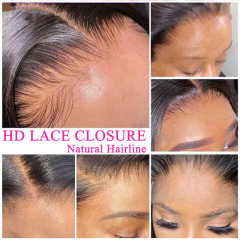 Black Curly Wave Black 13x4 HD Lace Closure HD Lace Frontal