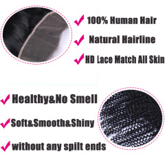 Black Curly Wave Black 13x4 HD Lace Closure HD Lace Frontal