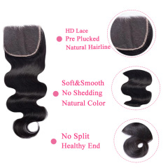 5x5 HD Lace Closure Natural Color Closure Human Hair Closure for Black Women