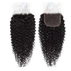 Curly Wave 5x5 HD Lace Closure Natural Color Closure Human Hair Closure for Black Women