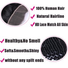 Natural Color Water Wave 13x4 HD Lace Closure HD Lace Frontal Only