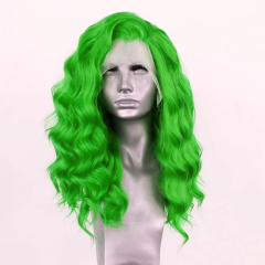 Imeya Green Loose Wave Lace Front Wigs Free Part Pre Plucked Natural Hairline Synthetic Wig