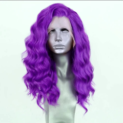 Imeya Purple Loose Wave Lace Front Wigs Free Part Pre Plucked Natural Hairline Synthetic Wig