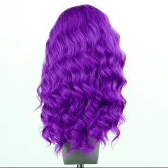 Imeya Purple Loose Wave Lace Front Wigs Free Part Pre Plucked Natural Hairline Synthetic Wig