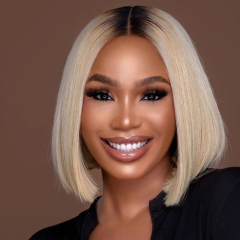 Natural Straight Ombre Blonde Human Hair Wig 13x6 HD Lace Front Wig