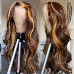 Highlight Body Wave Human Hair Wig 13x6 HD Lace Front Wig With Baby Hair