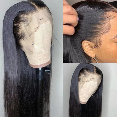Natural Color Silky Straight Full Lace Wig Natural Hairline Human Hair Wigs wit Babay Hair