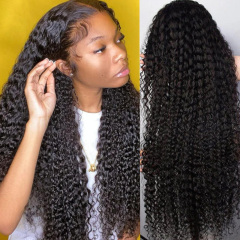 Black Water Wave 360 Lace Wig with Baby Hair Pre Plucked Hairline Human Hair Wigs
