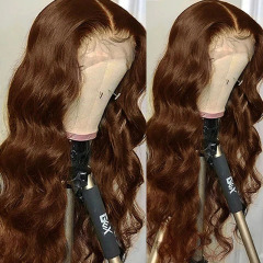 Brown Body Wavy 13x3 Lace Front Wigs Natural Hairline Synthetic Wig