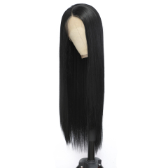 Imeya 13x3 Lace Front Wig Black Silky Straight Synthetic Wig