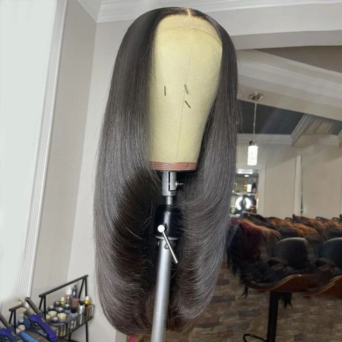 13x4 HD Lace Front Wig Silk Straight Layered Human Hair Wig