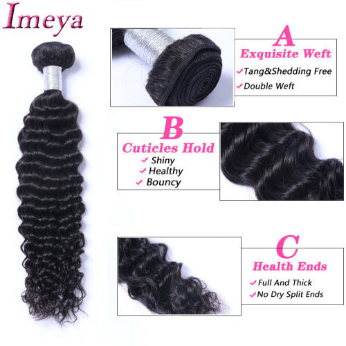 Deep Wave Bundles Double Weft Human Hair Bundles 1 Pcs Hair Extension