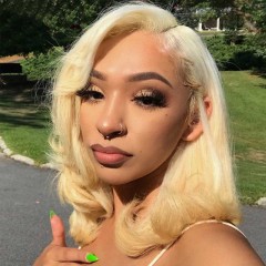 Virgin Human Hair Wigs Natural Wave #613 Blonde Bob Lace Front Wigs