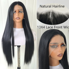 AIMEYA Natural Hairline Synthetic Hair Lace Wig Long Brown Wig Pre Plucked Cosplay Wavy Wigs Synthetic Lace Front Wigs for Women