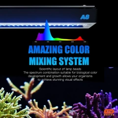 A8SE II Max and Blue 240W 8-Channels Smart Full Spectrum WiFi APP Programmable Saltwater Aquarium Coral Reef LED Light