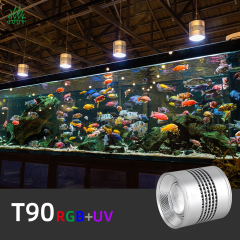 WEEK AQUA T90 Pro LED Aquarium Pendant Light 90W RGB UV Full Spectrum with Active Cooling and Bluetooth App Control for Professional Aquascaping