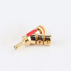 Speaker Cable Banana Plug 24K Gold Plated HIFI Audio Connector Srew Locking