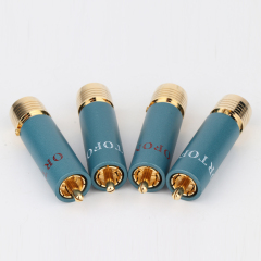 24K Gold Plated Self-locking Welding-free RCA Connector RCA Adapter for HIFI Signal Cable