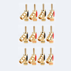 Speaker Cable Banana Plug 24K Gold Plated HIFI Audio Connector Srew Locking