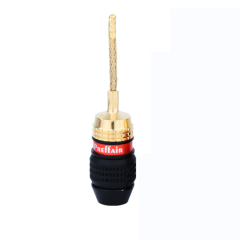 4 PCS Pure Copper Gold-plated Banana Plug HIFI Speaker Amplifier HiFi CopperJack Connector Terminal for HiFi Speaker Wire DIY