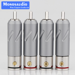 Monosaudio Pure Copper RCA Plug Audio Rhodium-plated Solderless AV Audio/Video Connector Jack for HiFi DIY Audio Cable Accessories