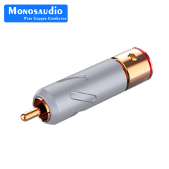 Monosaudio Pure Copper RCA Plug Audio Rhodium-plated Solderless AV Audio/Video Connector Jack for HiFi DIY Audio Cable Accessories