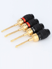 4 PCS Pure Copper Gold-plated Banana Plug HIFI Speaker Amplifier HiFi CopperJack Connector Terminal for HiFi Speaker Wire DIY