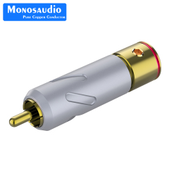 Monosaudio Pure Copper RCA Plug Audio Rhodium-plated Solderless AV Audio/Video Connector Jack for HiFi DIY Audio Cable Accessories