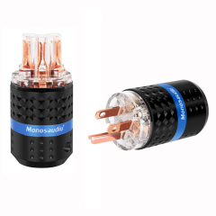 Monosaudio pure copper US standard HiFi audio power amplifier audio power cord plug tail male female head