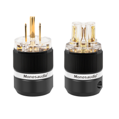 Monosaudio pure copper US standard HiFi audio power amplifier audio power cord plug tail male female head