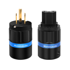 Monosaudio pure copper US standard HiFi audio power amplifier audio power cord plug tail male female head