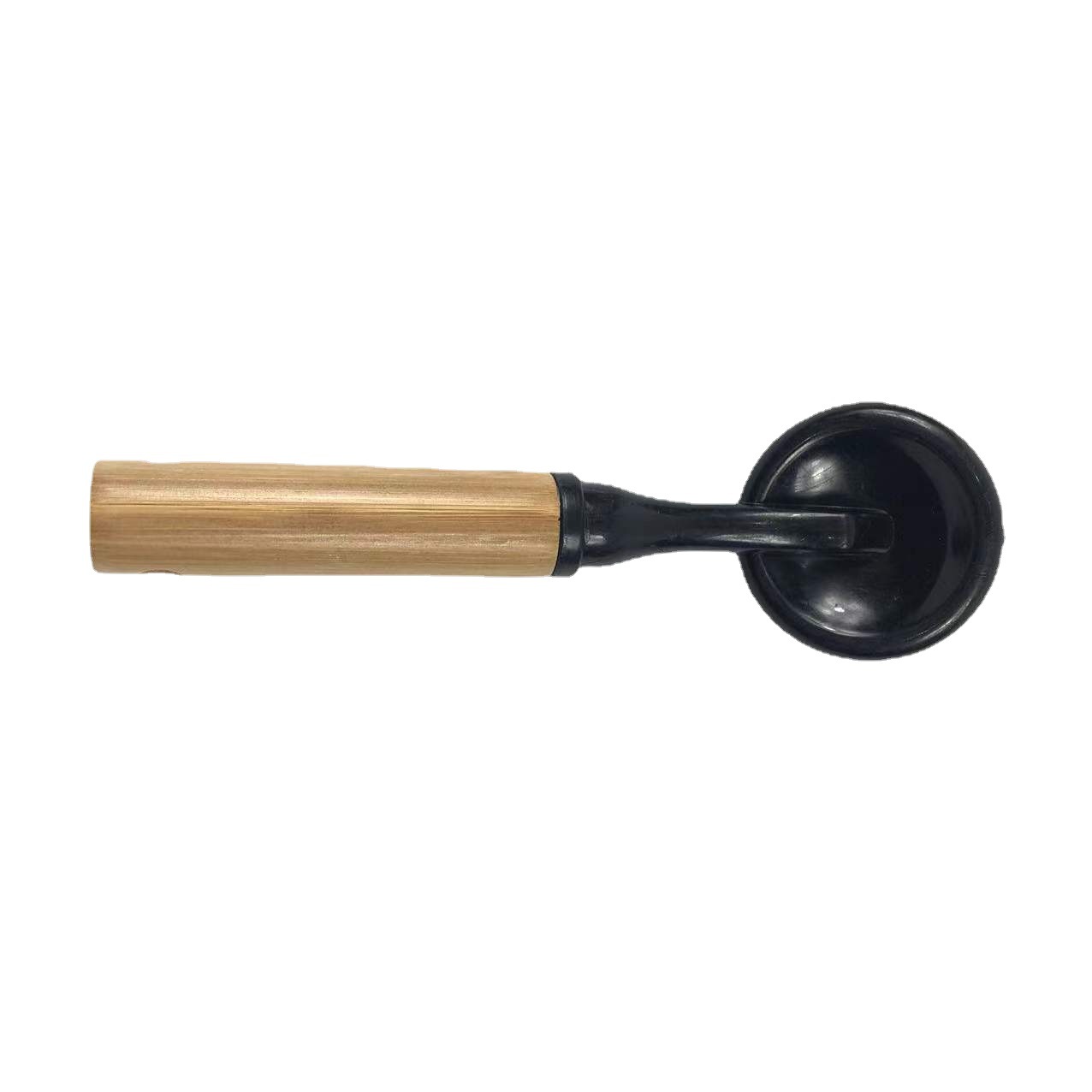 Rubber bristles and bamboo handle brush