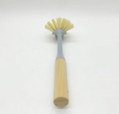 Bamboo handle dish brush