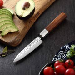 4.5 Inch High Quality Japanese Utility Knife 3 Layers High Stainless Steel Blade Kitchen Knife with Santos Rosewood Handle