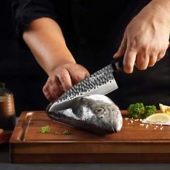 KEEMAKE 6 Inch Premium Deba Knife High Carbon Stainless Steel Kitchen Sashimi Knife With Santos Rosewood Handle