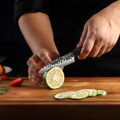 KEEMAKE-4.5 Inch Premium Utility Knife High Carbon Stainless Steel Kitchen Knife With Santos Rosewood Handle