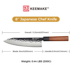 KEEMAKE 8 Inch Premium Kitchen Chef Knife Japanese 440C High Carbon Stainless Steel Gift Box Kitchen Knives & Accessories Knives Blades