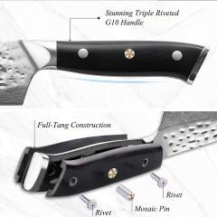 KEEMAKE Damascus Chef Knife Set, 2PCS Kitchen Knives, 8" & 6.5" Chef's Knives